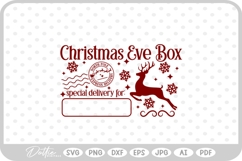 Christmas Eve Box Sticker Name Festive Gift SVG PNG DXF Product Image 1