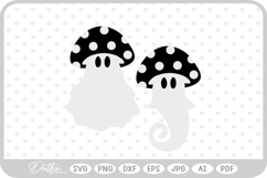 Ghost Mushroom Toadstool Fall Autumn Halloween SVG PNG DXF Product Image 1