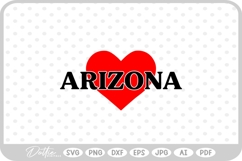 Arizona Heart USA State America SVG PNG DXF Product Image 1