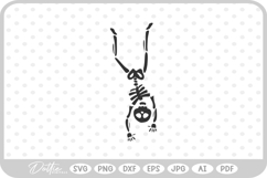 Cute Dancing Skeleton Sketch Drawing Halloween SVG PNG DXF Product Image 1