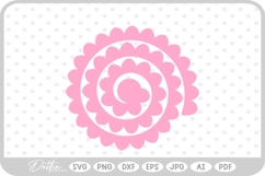 Rolled 3d Flower Template SVG PNG DXF Product Image 1