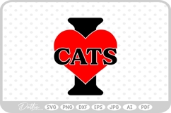 I Love Cats Pets Animals SVG PNG DXF Product Image 1