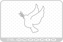 Dove Shape Silhouette Peace Love Religion Symbol SVG PNG DXF Product Image 1