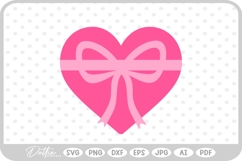 Heart with Bow SVG PNG DXF Product Image 1