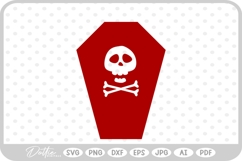 Coffin Skull Cross Halloween Spooky Autumn Fall SVG PNG DXF Product Image 1