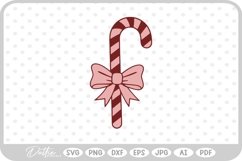 Candy Cane Christmas Gift Bow Food SVG PNG DXF Product Image 1