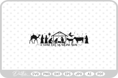 Let Us Adore Him Christianity Nativity Jesus SVG PNG DXF Product Image 1
