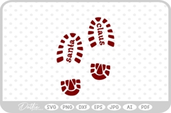 Santa Boot Print Christmas Eve Snow Magic SVG PNG DXF Product Image 1