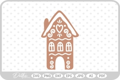 Gingerbread House Christmas Winter Festive SVG PNG DXF Product Image 1