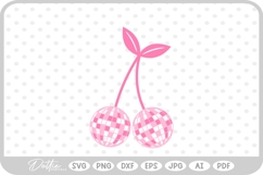 Cherries Disco Ball Party Glitter Sparkle Dance SVG PNG DXF Product Image 1