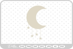 Moon with Stars SVG PNG DXF Product Image 1