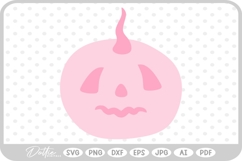 Pink Pumpkin Jack o Lantern Halloween SVG PNG DXF Product Image 1