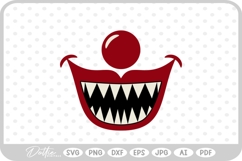 Clown Halloween Face Scary SVG PNG DXF Product Image 1