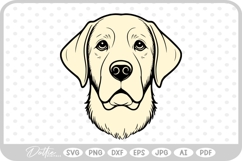 Retriever Dog Labrador Puppy Pet Head SVG PNG DXF Product Image 1