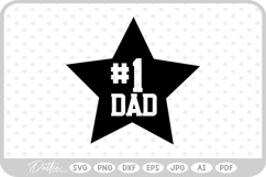#1 Dad Star SVG PNG DXF Product Image 1