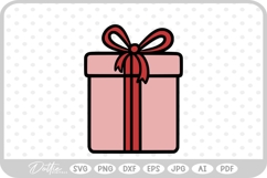 Gift Box Gift Wrapped Present Birthday Christmas SVG PNG DXF Product Image 1