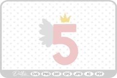Wing Fairy Princess 5 Five SVG PNG DXF Product Image 1