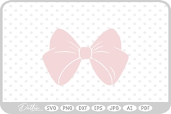 Pink Ribbon Bow Hair Girl Tied Knot SVG PNG DXF Product Image 1