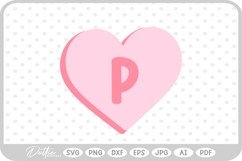 P Candy Heart Shape Letter SVG PNG DXF Product Image 1