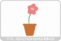 Potted Pot Plant Flower SVG PNG DXF Product Image 1