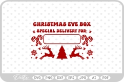 Christmas Eve Box Sticker Name Festive Gift SVG PNG DXF Product Image 1
