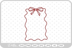 Frilly Ribbon Bow Border Wavy SVG PNG DXF Product Image 1