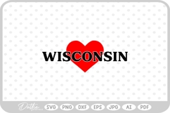 Wisconsin Heart USA State America SVG PNG DXF Product Image 1