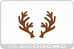 Reindeer Buck Stag Deer Antler Christmas Santa SVG PNG DXF Product Image 1