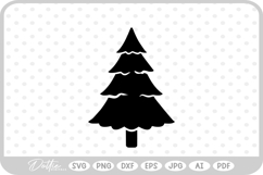 Realistic Tree Winter Snowy Christmas SVG PNG DXF Product Image 1