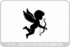 Cupid With Bow And Arrow Hearts Valentine&#039;s Day SVG PNG DXF Product Image 1