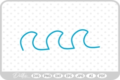 Ocean Waves Doodle SVG PNG DXF Product Image 1