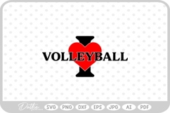 I Love Volleyball Sport Hobby Athlete SVG PNG DXF Product Image 1