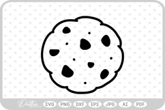 Cookie Chocolate Chip Food Baking Biscuit Santa SVG PNG DXF Product Image 1