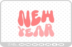 New Year Text Words Wavy Quote SVG PNG DXF Product Image 1