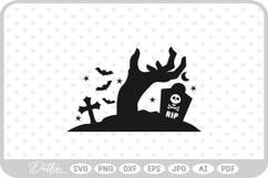 Zombie Hands Grave Halloween Spooky SVG PNG DXF Product Image 1