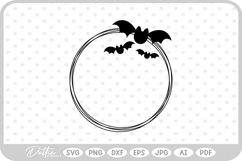 Halloween Bats Frame Spooky SVG PNG DXF Product Image 1