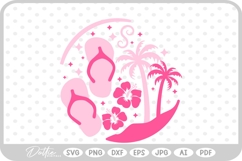 Sunset Palm Tree Tropical Plant SVG PNG DXF Product Image 1