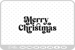 Merry Christmas Script Text Snowflake SVG PNG DXF Product Image 1