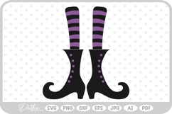 Witch Feet Shoes Boots Halloween SVG PNG DXF Product Image 1