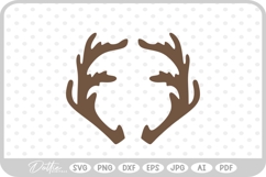 Deer Buck Stag Antlers Christmas Reindeer Hunting SVG PNG Product Image 1