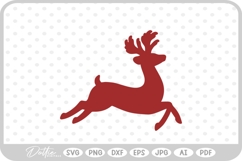 Deer Buck Stag Antlers Christmas Reindeer Winter SVG PNG Product Image 1
