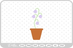 Bluebell Potted Plant Flower Leaves SVG PNG DXF Product Image 1