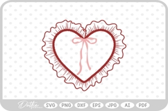 Ruffle Frilly Heart Frame Border SVG PNG DXF Product Image 1