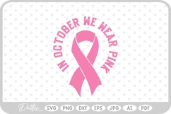 Pinktober October Breast Cancer Awareness Ribbon SVG PNG DXF Product Image 1