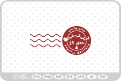 North Pole Christmas Stamp Sticker Postal Package SVG PNG Product Image 1