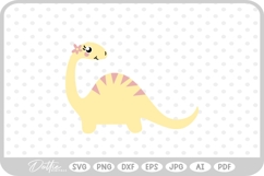 Cute Girly Dinosaur Pretty SVG PNG DXF Product Image 1