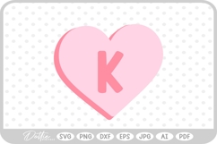 K Candy Heart Shape Letter SVG PNG DXF Product Image 1