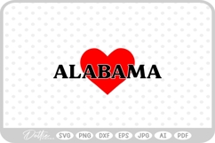 Alabama Heart USA State America SVG PNG DXF Product Image 1
