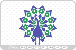 Mandala Peacock SVG PNG DXF Product Image 1
