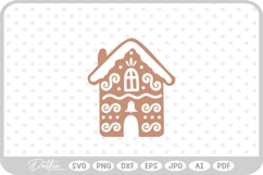 Gingerbread House Christmas Winter Festive SVG PNG DXF Product Image 1